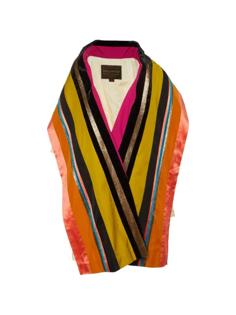 Louis Vuitton Pre-Owned striped scarf coat Neutrals 1199645