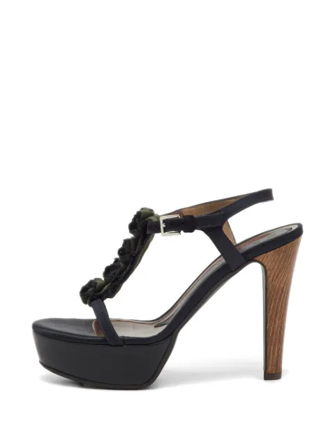Marni Pre-Owned platform-ruffle sandals Black 1199802