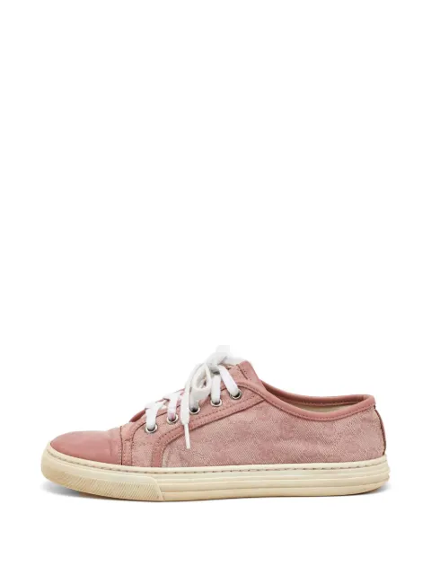 Gucci Pre-Owned GG canvas leather sneakers Pink 1163104