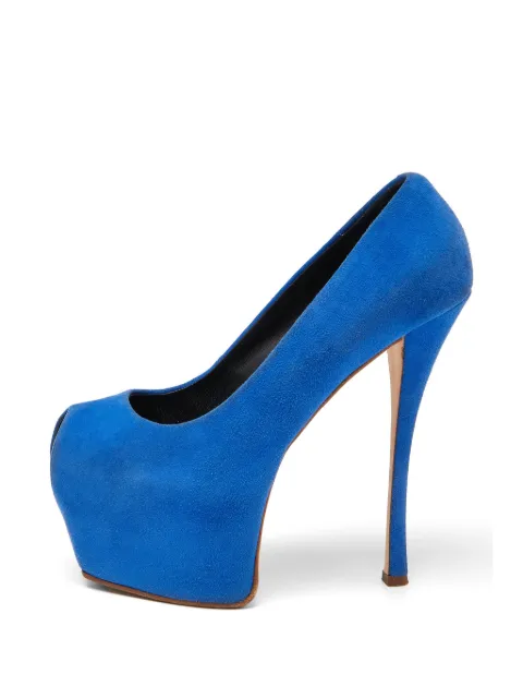 Giuseppe Zanotti Vintage peep-toe platform pumps Blue 888809