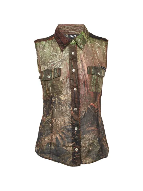 Dolce & Gabbana Pre-Owned printed sleeveless top Brown 1176336