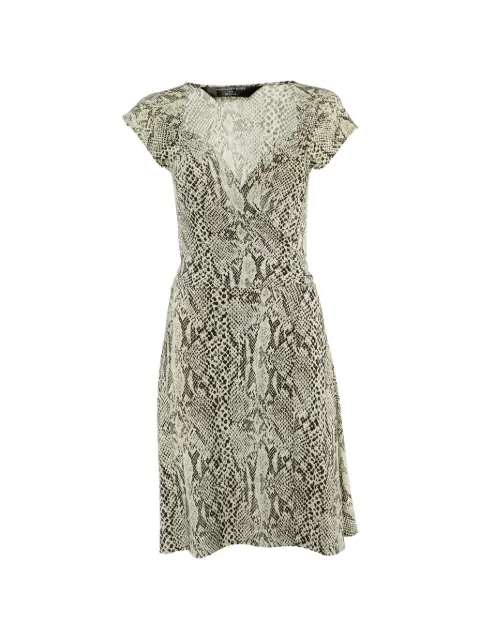 Norma Kamali Vintage snake-print wrap midi dress Neutrals 1177238