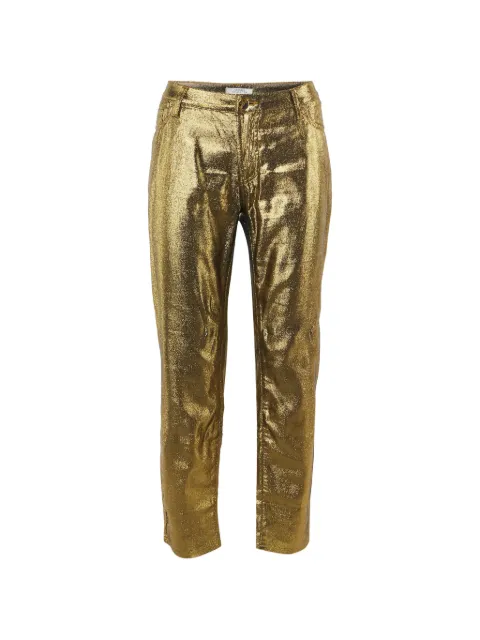 Versace Pre-Owned metallic slim-fit jeans Gold 1241823