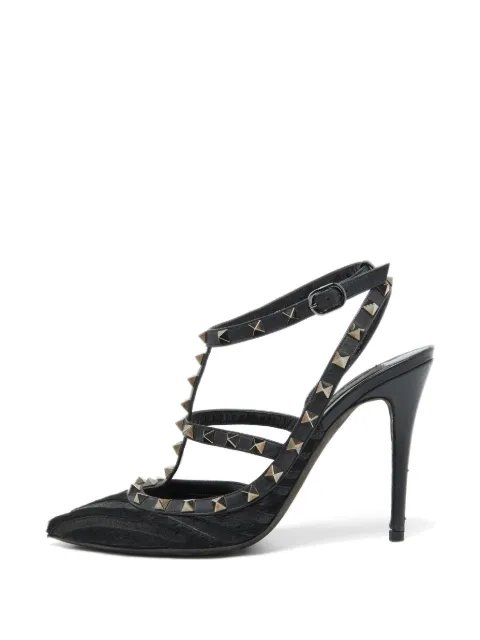 Valentino Garavani Pre-Owned Rockstud calf-hair pumps Black 1063384