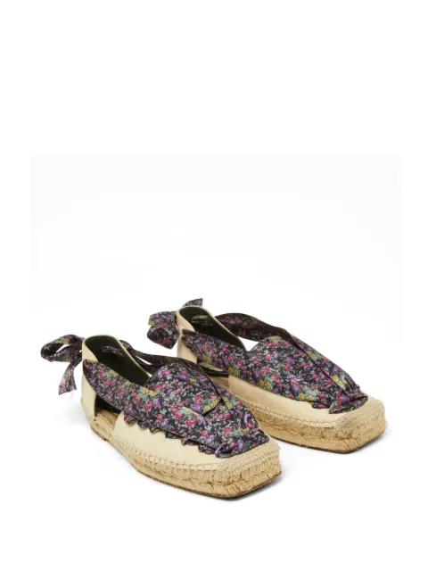Balenciaga Pre-Owned floral-print lace-up espadrilles Black 971251