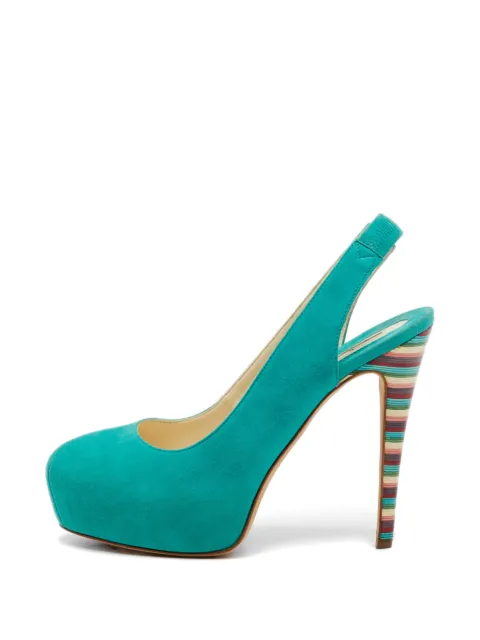 Brian Atwood platform suede pumps Blue 1224377