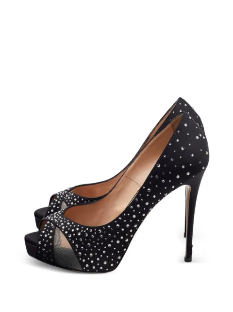Valentino Garavani Pre-Owned crystal-embellished platform pumps Black 728550