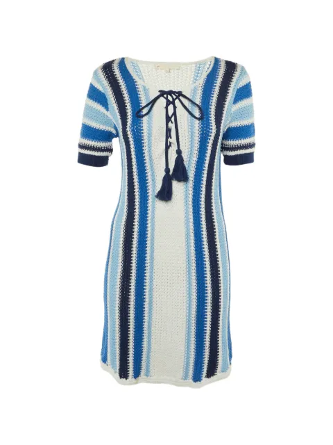 Maje Reedlay striped crochet dress Blue 1240551