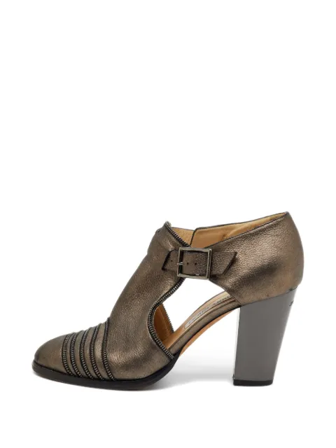 Jimmy Choo Pre-Owned zip-detail buckle-fastening pumps Brown 1244821