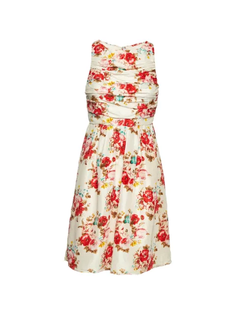 alice + olivia floral-print pleated dress Neutrals 1114536