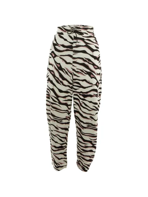 Kenzo Pre-Owned tiger-print tapered trousers Neutrals 1161535
