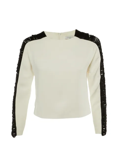 SANDRO contrast-sleeve blouse White 1223745