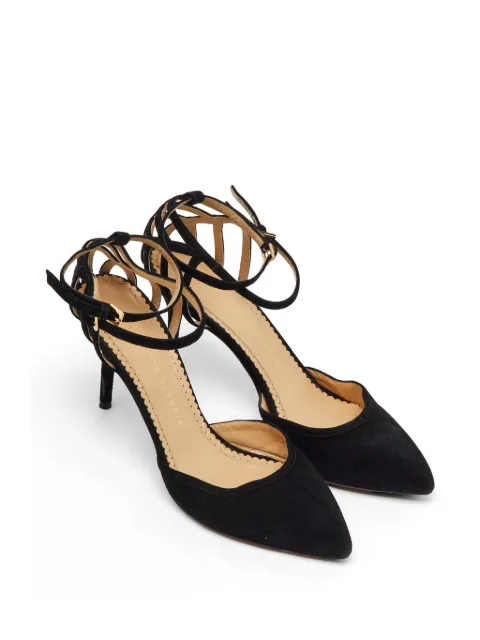 Charlotte Olympia pointed toe ankle strap pumps Black 1202668