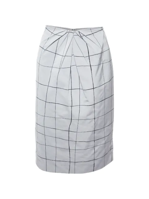 Valentino Garavani Pre-Owned pleated checked midi skirt Grey 933207