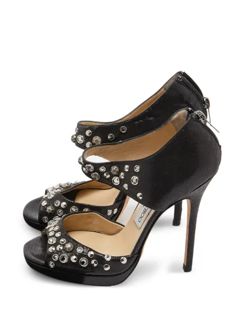 Jimmy Choo Pre-Owned Bonnie crystal-embellished sandals Black 853104