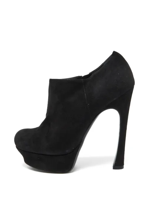 Saint Laurent Pre-Owned zip-fastening platform ankle boots Black 1080446