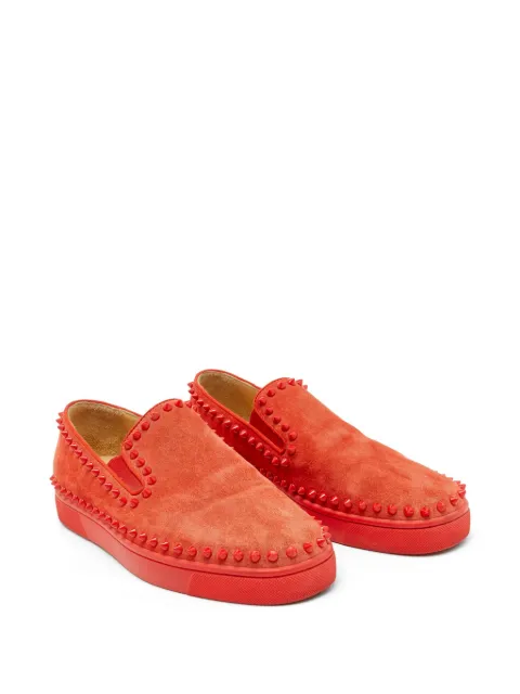 Christian Louboutin Pre-Owned Pik Boat spike-stud sneakers Red 1120326