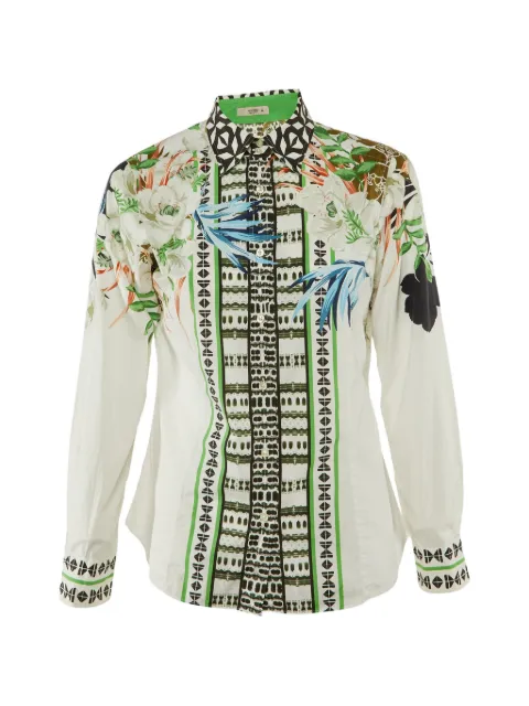 Etro Pre-Owned floral-print long-sleeve shirt White 1233993