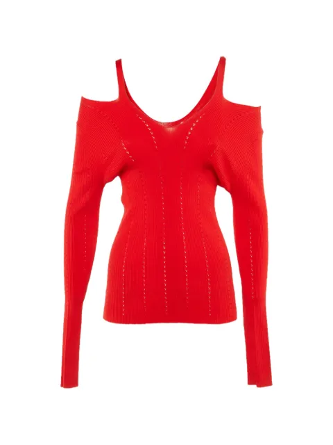SANDRO cold-shoulder ribbed top Red 1242979
