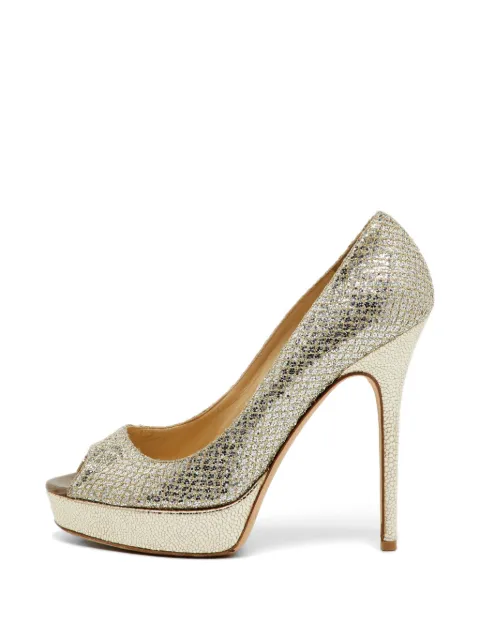 Jimmy Choo Pre-Owned Dahlia peep-toe pumps Gold 1220887