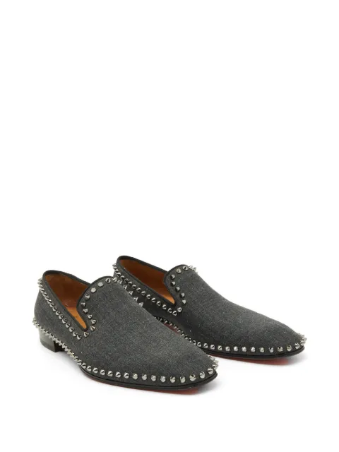 Christian Louboutin Pre-Owned spike-stud loafers Grey 1120208