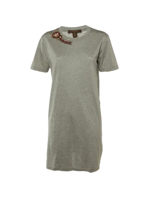 Louis Vuitton Pre-Owned logo patch T-shirt Grey 1267140