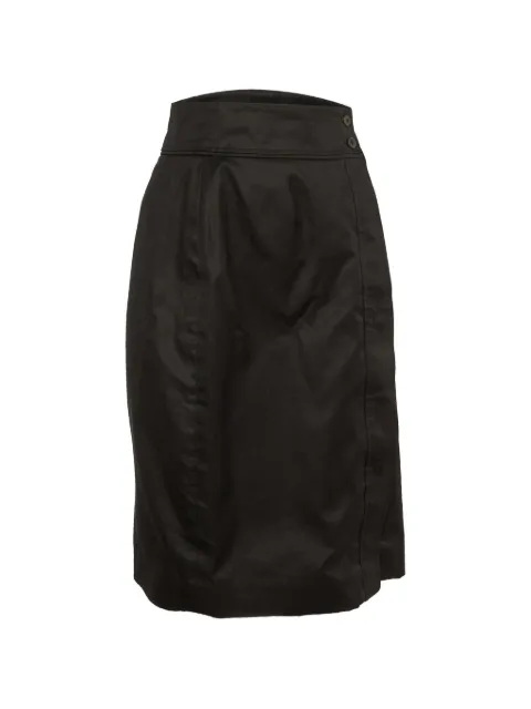 Saint Laurent Pre-Owned A-line button-front skirt Black 1152297