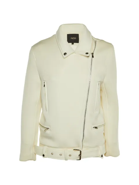 Maje Maje belted biker jacket Neutrals 1199400