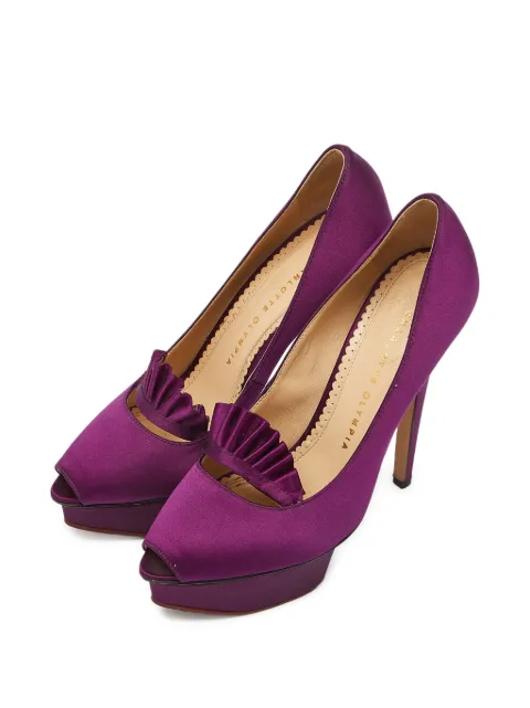 Charlotte Olympia Paloma ruffled platform pumps Purple 1004195