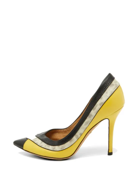 Ferragamo Pre-Owned pointed-toe pumps Yellow 1103646