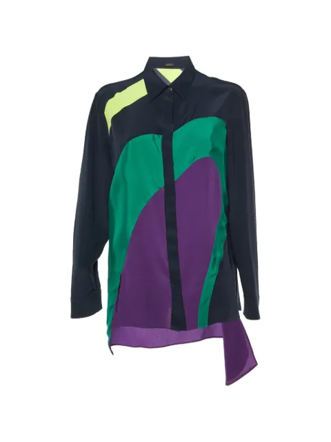 Versace Pre-Owned color-block asymmetric shirt Blue 1103774