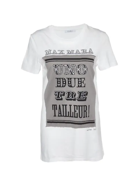 Max Mara logo-print crew-neck T-shirt White 974510