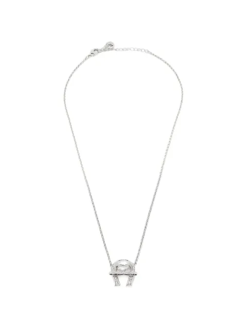 Aigner Vintage logo crystal-embellished necklace Silver 1073182