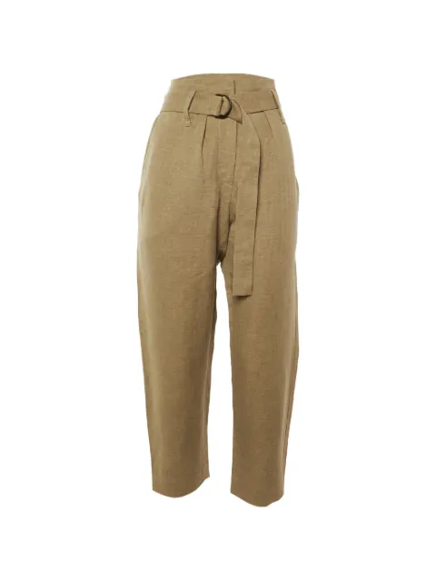 Brunello Cucinelli belted herringbone trousers Neutrals 1267115