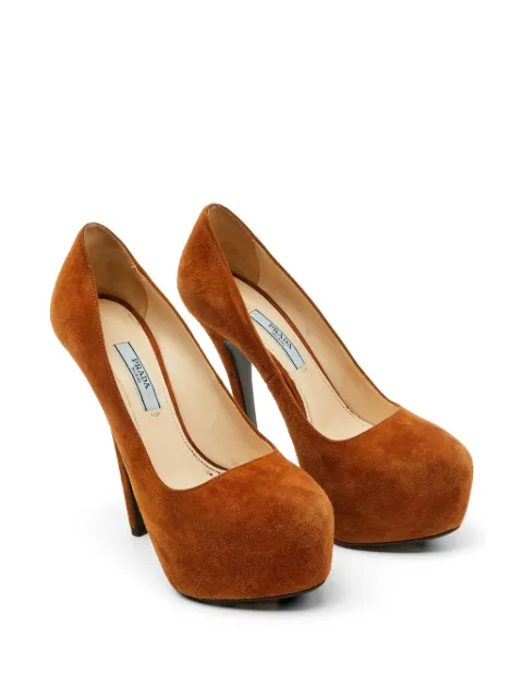 Prada Pre-Owned round-toe platform pumps Brown 1152748