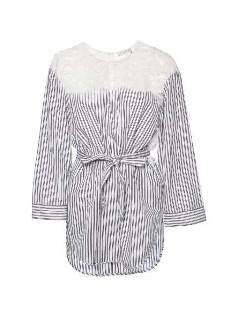 SANDRO lace-trim striped top White 984220