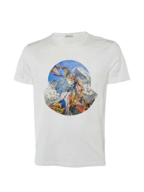 Moncler Vintage Tibetan flag print T-shirt White 1247046
