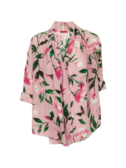Carolina Herrera Vintage floral-print wrap blouse Pink 1268550