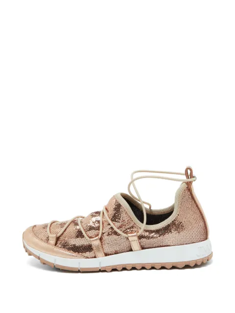 Jimmy Choo Pre-Owned Andrea sequin-embellished sneakers Pink 1083909