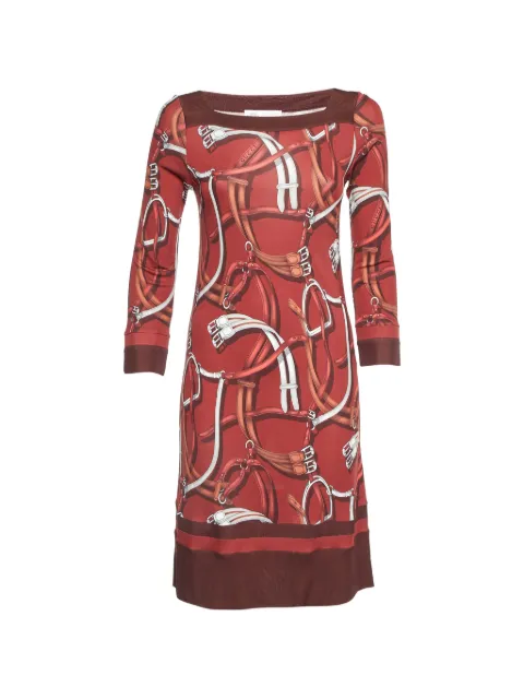 Gucci Pre-Owned equestrian-motif midi dress Red 1102126