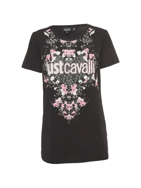Just Cavalli Vintage logo-print floral T-shirt Black 912205