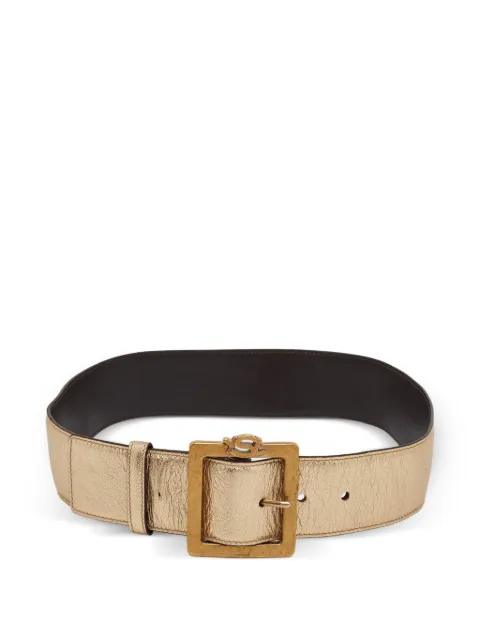 Saint Laurent Pre-Owned metallic-leather belt Gold 1285815