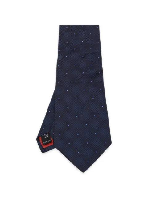 S.T. Dupont geometric-patterned silk tie Blue 1220804