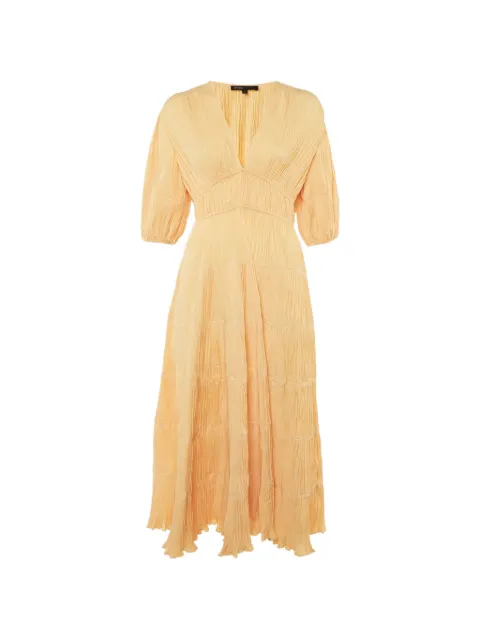 Maje V-neck midi dress Yellow 1223666