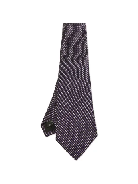 Ermenegildo Zegna Vintage patterned silk tie Black 1120584
