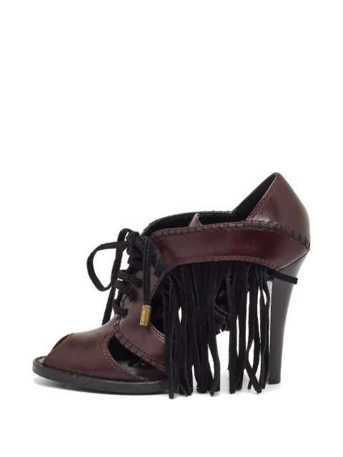 Louis Vuitton Pre-Owned fringe lace-up sandals Brown 1280516