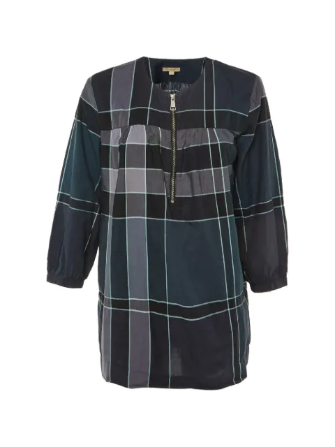 Burberry Pre-Owned checked tunic top Blue 1212481