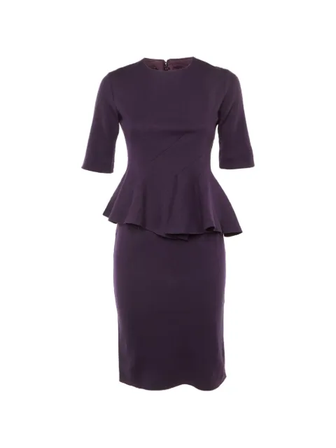 Carolina Herrera Vintage peplum-waist midi dress Purple 1224917