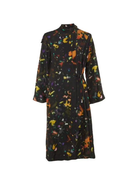 Kenzo Pre-Owned printed wrap midi dress Black 1244906