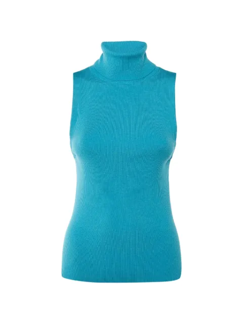 alice + olivia ribbed-knit turtleneck top Blue 1296691